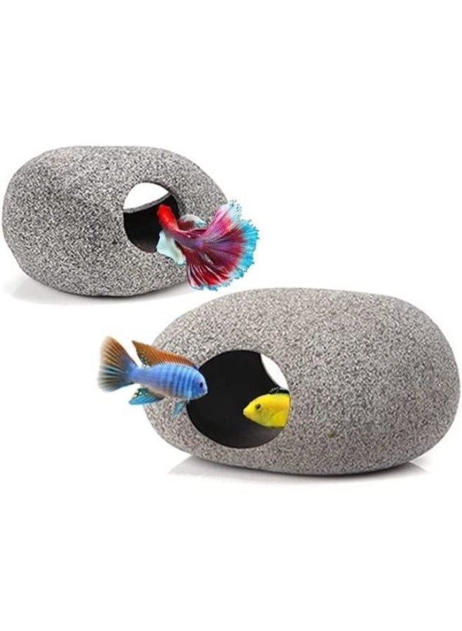 أحجار كهف للاختباء والتكاثر الطبيعي للروبيان والسيشليد والبيتا - 3 أحجام - Image 1